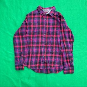 Quiksilver Red and Blue Casual Button Down Shirt